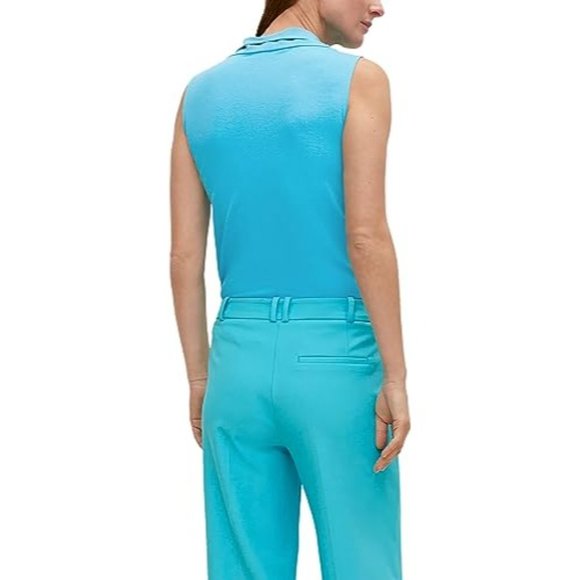 Dana Buchman Womens Common T-Shirt Cowl Neck Sleeveless Sky Blue Size Small - Picture 2 of 8